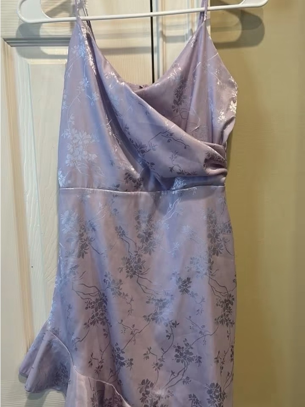Hoco! Lucy in the Sky size small Lavender Floral Satin Slip Dress